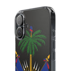 Haitian Flag Clear Phone Case - L'Union Fait La Force