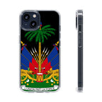 Haitian Flag Clear Phone Case - L'Union Fait La Force