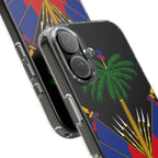 Haitian Flag Clear Phone Case - L'Union Fait La Force