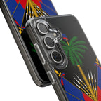 Haitian Flag Clear Phone Case - L'Union Fait La Force