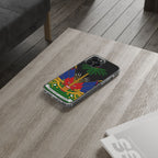 Haitian Flag Clear Phone Case - L'Union Fait La Force