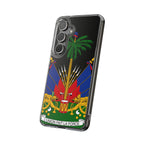 Haitian Flag Clear Phone Case - L'Union Fait La Force