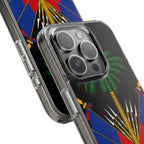 Haitian Flag Clear Phone Case - L'Union Fait La Force