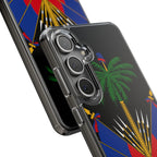 Haitian Flag Clear Phone Case - L'Union Fait La Force