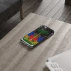Haitian Flag Clear Phone Case - L'Union Fait La Force
