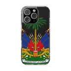 Haitian Flag Clear Phone Case - L'Union Fait La Force
