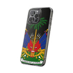 Haitian Flag Clear Phone Case - L'Union Fait La Force