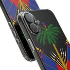 Haitian Flag Clear Phone Case - L'Union Fait La Force